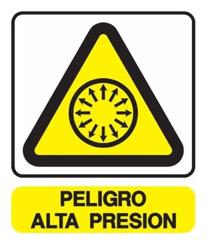 Cartel Peligro Alta Presión 22x26 Cm Seguridad Industrial