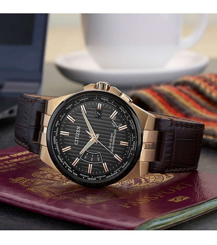 Imagen 4 de 10 de Cb0168-08e Reloj Citizen Eco Drive Cafe/cobrizo