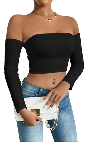 Top Ombliguera Modelo Edecan Crop Top Hermoso Elegante Do