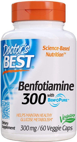 Benfotiamina Premium Alta Potencia 300 Mg 60 Caps Eg B40