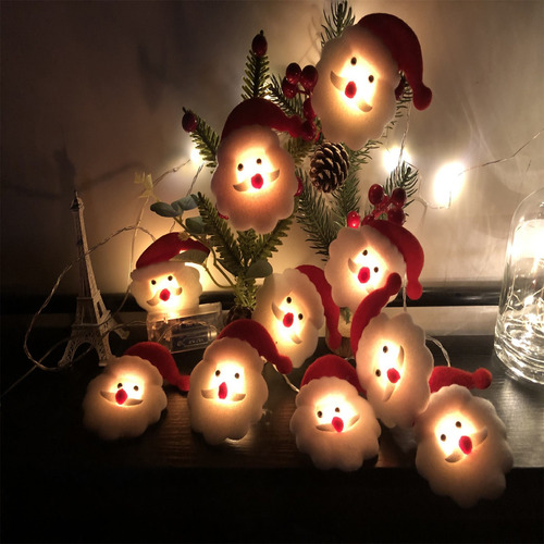 Luces Pequeñas Y Coloridas Con Forma De Cabeza De Papá Noel