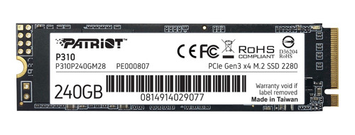 Disco Interno Ssd M.2 2280 Patriot P310 240gb Nvme Gen 3x4