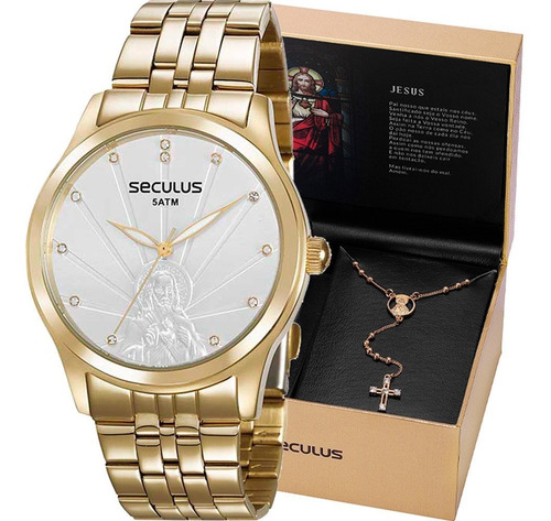 Kit Relógio Feminino Seculus Original Com Garantia E Nfe