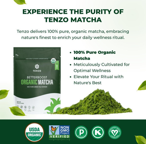 Té Verde Matcha En Polvo Premium, Auténtico Matcha Japonés