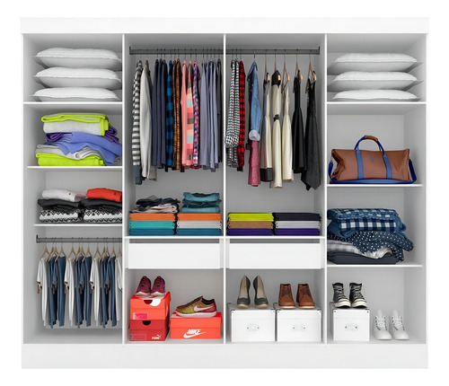 Guarda Roupa Casal Mayra 8 Portas Branco