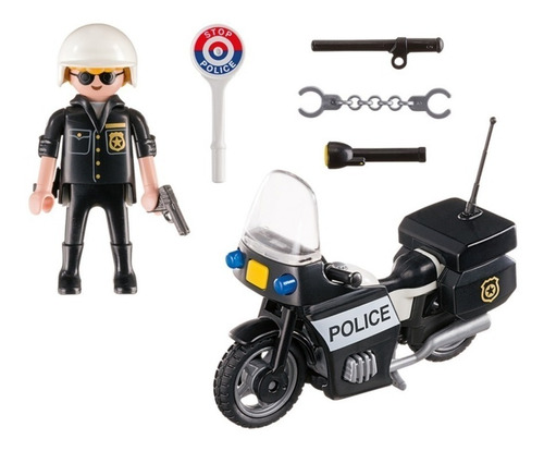 Imagen 2 de 6 de Playmobil City Action 5648 - Maletin Moto Policia - Intek