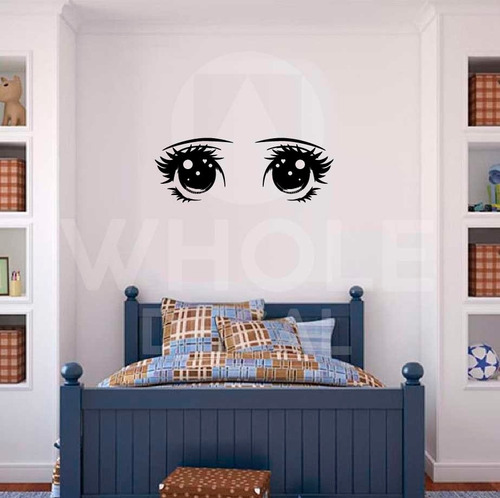 Vinilo De Pared Ojos De Mujer Estilo Manga Anime Decal