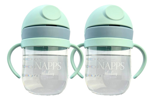 Vasito Biberon Mamila Vaso Entrenador 2pack Nappsbabies Color Agua Azul 2pack
