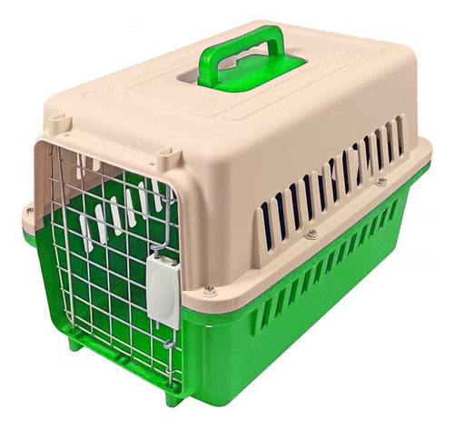Transportadora Para Perro Gato Jaula Mascota Kennel Chico 48 Color Verde