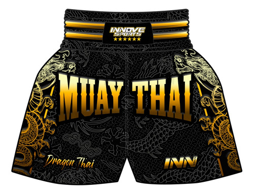 Short Muay Thai Bermuda Calção Tailandês Dragon Thai Innove