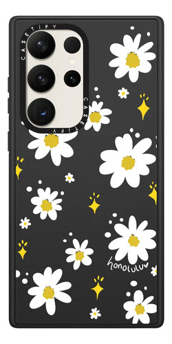 Case  Galaxy S22 Ultra Daisies In Summer Negro Transparente