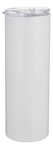 Termo Skinny Promocional 20oz Para Sublimación Con Popote Color Blanco