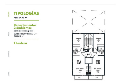 Semipiso 2 Ambientes. Patio. Baulera. De Pozo. Agronomia.