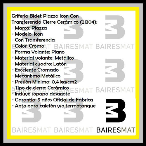 Imagen 7 de 10 de Combo Griferia Para Baño Lavatorio Bidet Ducha Icon Piazza