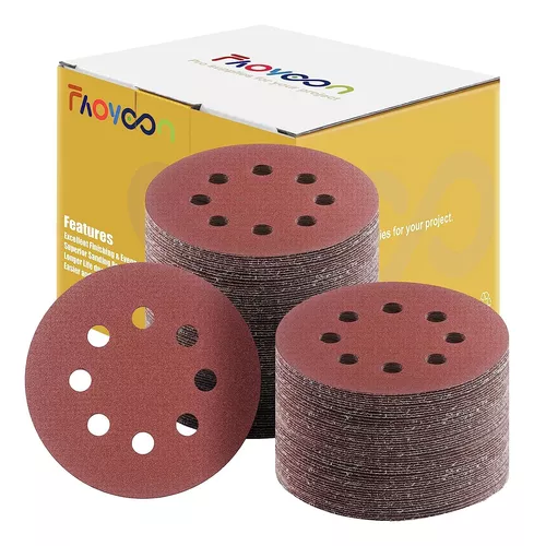 100 Disco Lija Velcro 125 Mm Madera Metal Grano A Elegir Rtw