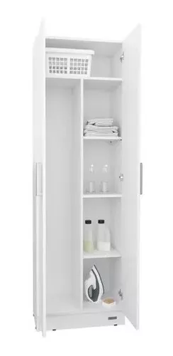 Escobero Despensero Mueble Organizador Mosconi 2 Puer Blanco