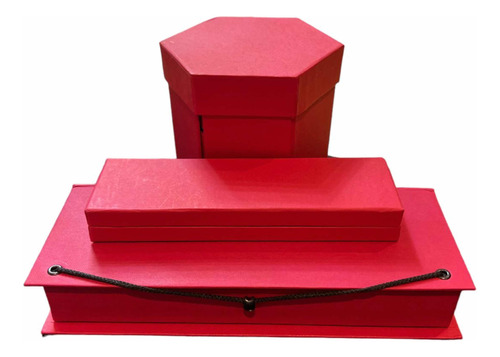 Set De Cajas Para Oficina Rojo