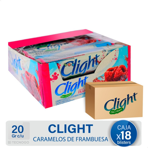 Caja Caramelos Clight Frambuesa Duros Pack - Mejor Precio