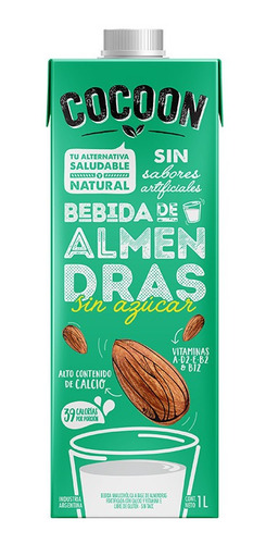 Leche De Almendras Cocoon Litro X 12 (vegana) Sin Azucar