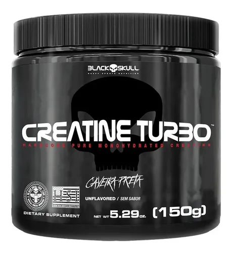 Suplemento em Pó Cretaina 150g Black Skull Turbo Caveira Pret...