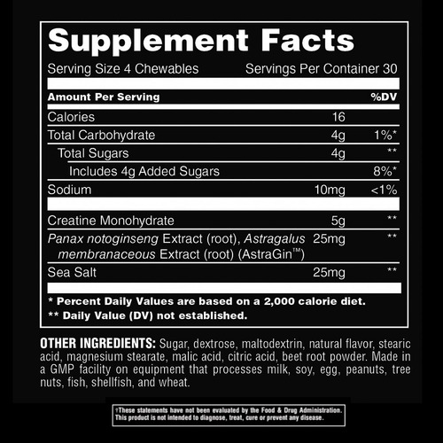 Animal Creatine Chews Tablets - Enhanced Creatine Monohydrat