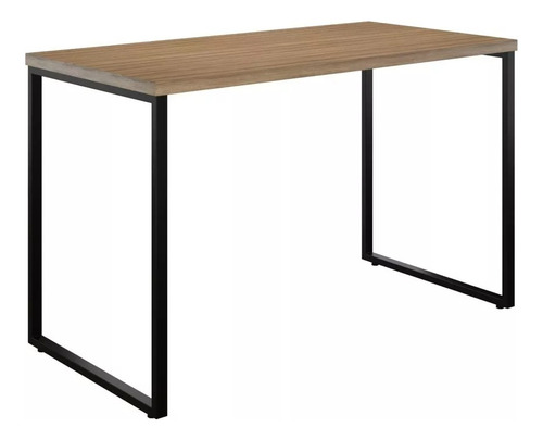 Mesa de escritorio industrial para oficina de 150 x 60 cm con hoja de color retro con negro