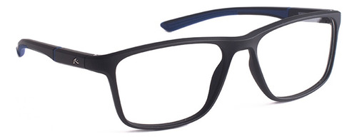 Marco Armazon Rusty Midwest Negro Mate Azul Apto Receta Negro/azul C1