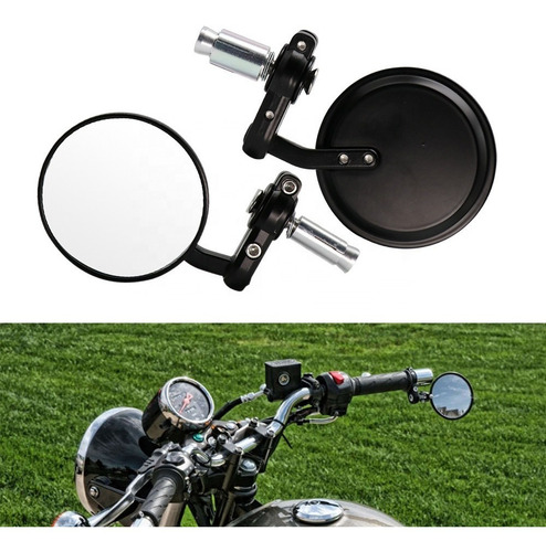 Espejo Retrovisor Redondo Bobber. Antiempañante Casco Gratis