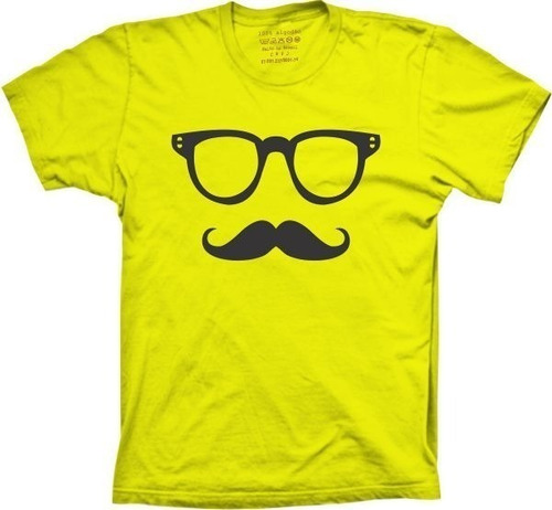 Camiseta Plus Size Divertid Mustache Bigode E Óculos