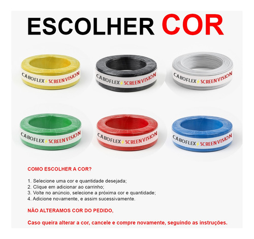Cabo Flexivel 4mm Rolo De Fio 4mm 25 Metros 750v Preto