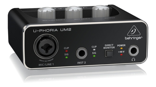 Placa De Sonido Behringer Um2 Mic Bm-800 Kit Brazo Cable
