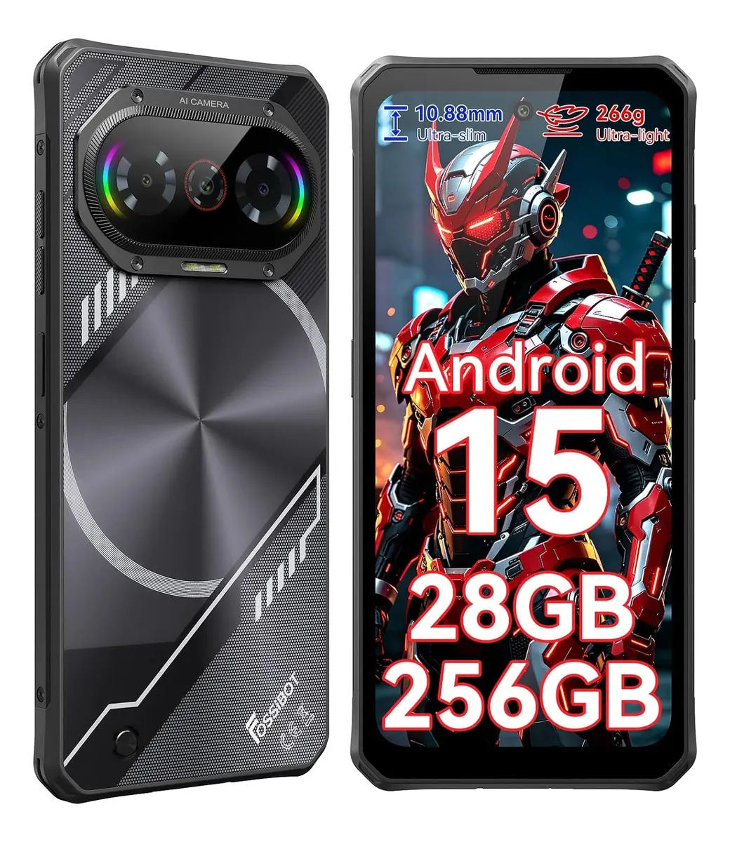 Celular Fossibot F114 Dual Sim 256 Gb ROM 28 (8+20) Gb RAM Negro