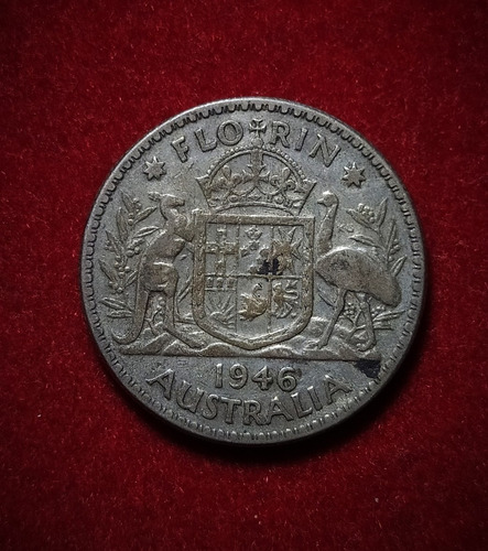 Moneda 2 Chelines Australia 1946 Plata 0.500 Km 40 A Jorge 6