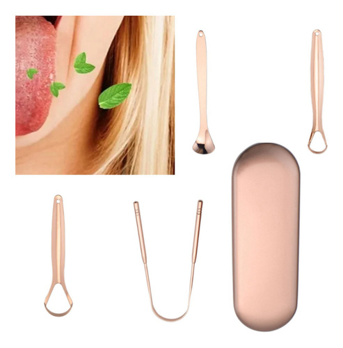 Kit de 3 herramientas para limpiar la lengua (cobre, raspado lingual)