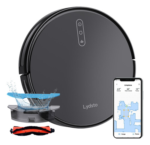 Robô Aspirador de Pó Lydsto G1 cor preto limpeza automática 4000pa Compatível Com Mi home Bivolt 127/220v