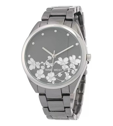 Nine West Reloj De Mano Mujer Flores Cristal Ab. 2597flgt Ev