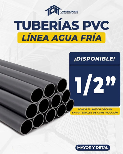 Tuberia Para Agua Frias De 1/2  X 6 Metros