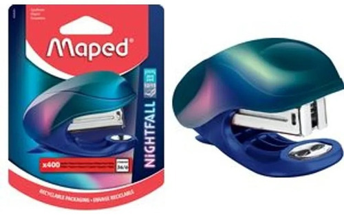 Imagen 2 de 3 de Abrochadora Mini Nightfall Blister Standard 26/6 X400 Maped Color Azul Marino