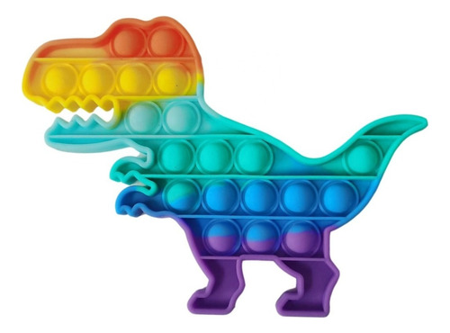 Pop It Silicona Originales Importados Antiestres Sensoriales Color Dinosaurio Arcoiris