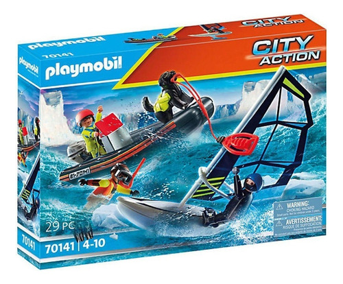 Brinquedo Playmobil 29 Pc Resgate Na Agua Com Cachorro 70141