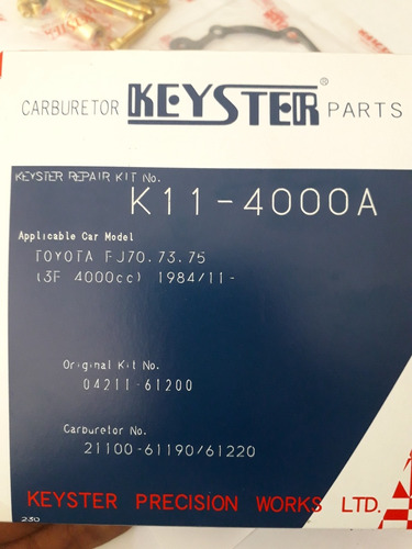 Kit De Carburador Toyota 3f K11-4000a