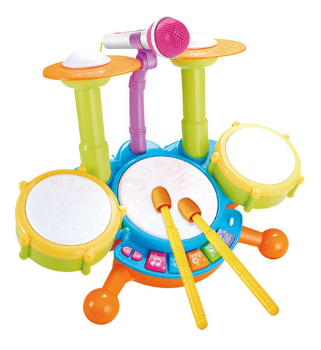 Batería Para Niños Con Micrófono Compatible Con Cantar