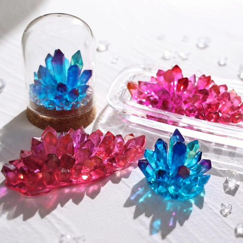 Moldes De Resina De Cristal Cluster, Moldes De Silicona...