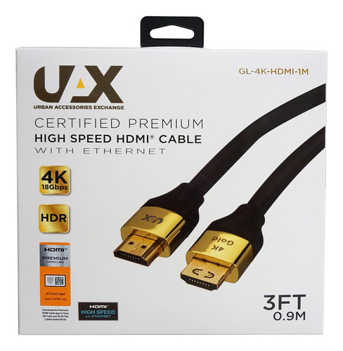 Cable Hdmi 4k Hdmi De Alta Velocidad Uax Con Ethernet - 3