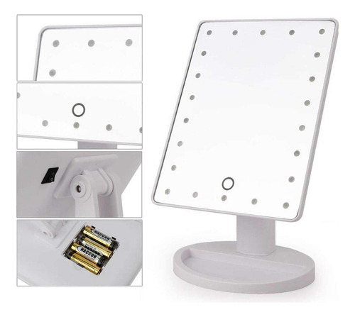 Espejo Con 22 Luces De Led Para Maquillaje Portátil
