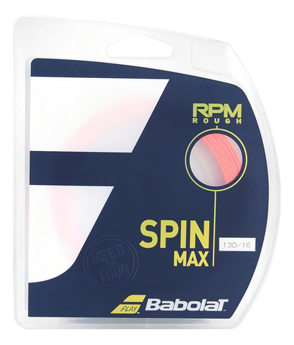 Corda Babolat Rpm Rough, 16 litros, 1,30 mm, color rojo, juego individual