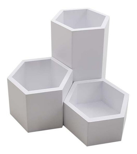 Organizador De Mesa Canetas Hexa Mdf Laca Branco Rosi Zanon