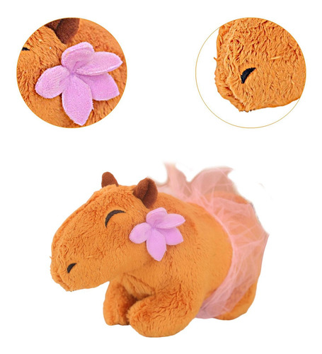Carpincho De Juguete, Lindo Animal De Peluche Flores Y Falda