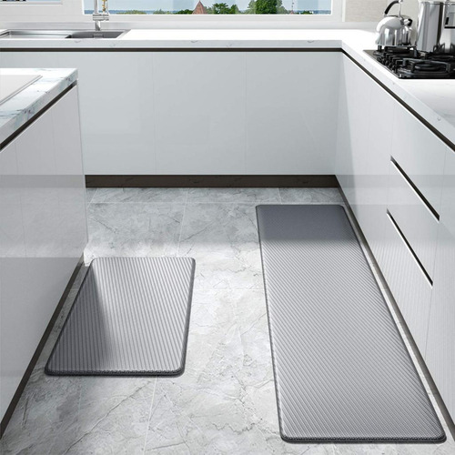 Alfombrilla Antideslizante De Pvc Para Cocina, Gris 2 Piezas