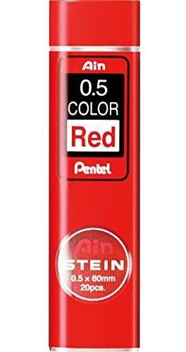 Pentel Lápiz Mecánico Plomo, Ain Stein, 0,5 Mm, Rojo (c275-r